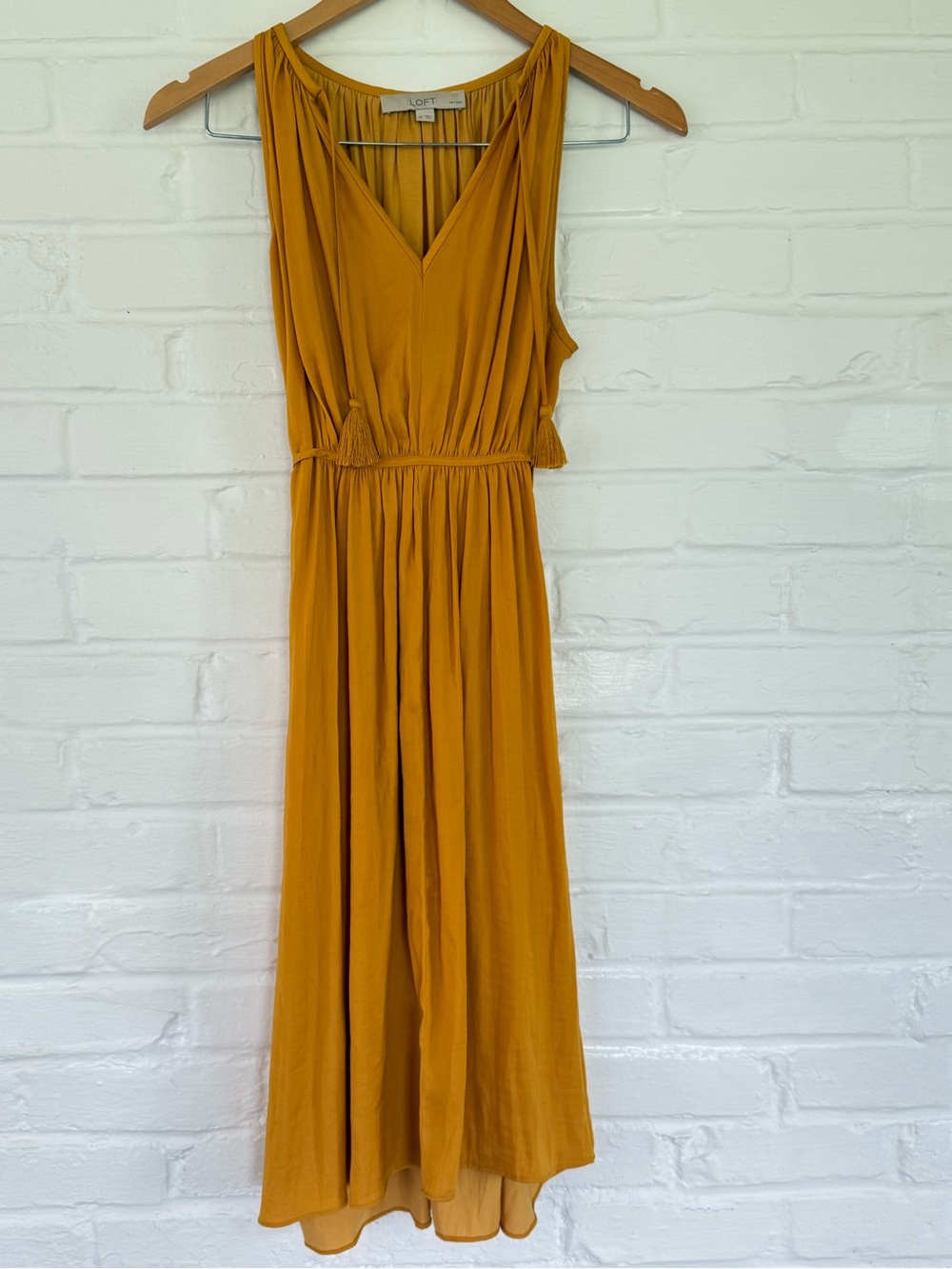 LOFT Mustard Sleeveless V-Neck Maxi Dress